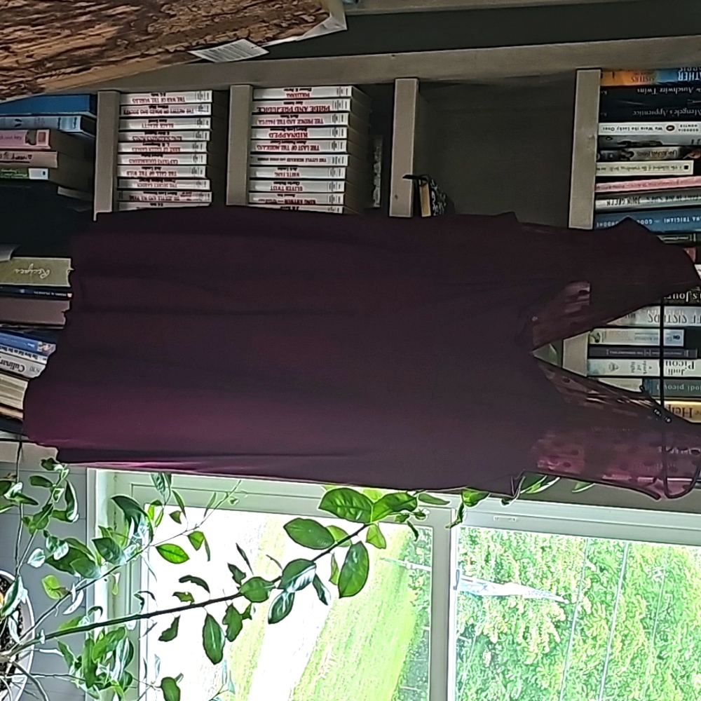 Maroon Torrid Size 24 dress  with mesh polka dot sleeves